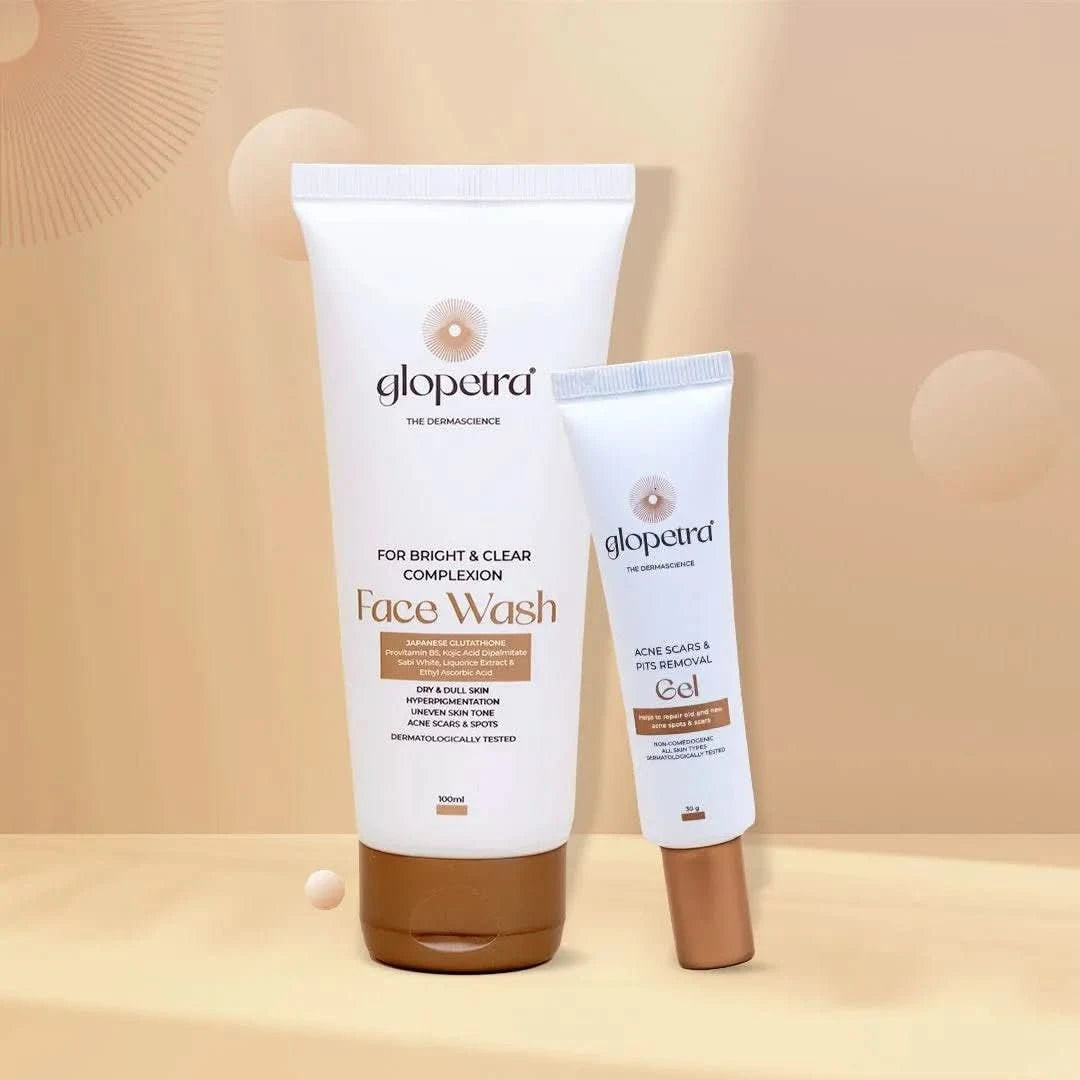 Glopetra Anti - Acne, Wrinkles Free Face Wash with Acne Scars & Pits Removal Gel - Glopetra