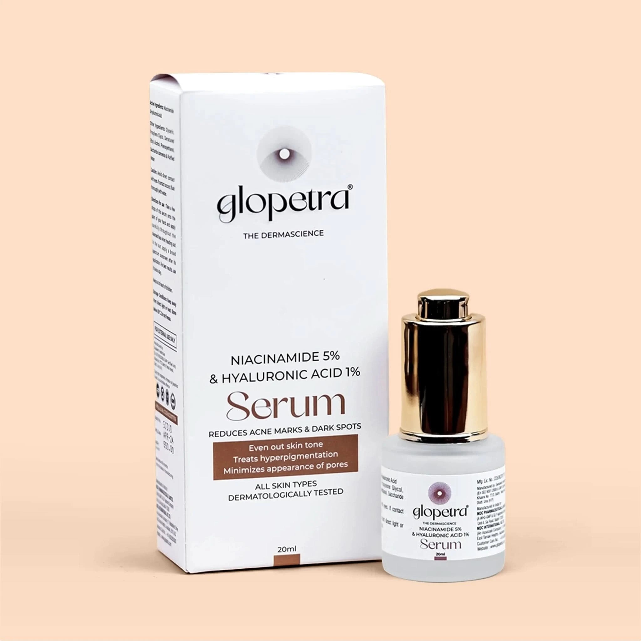 Niacinamide & Hyaluronic Acid Serum For Acne & Dark Spots - Glopetra