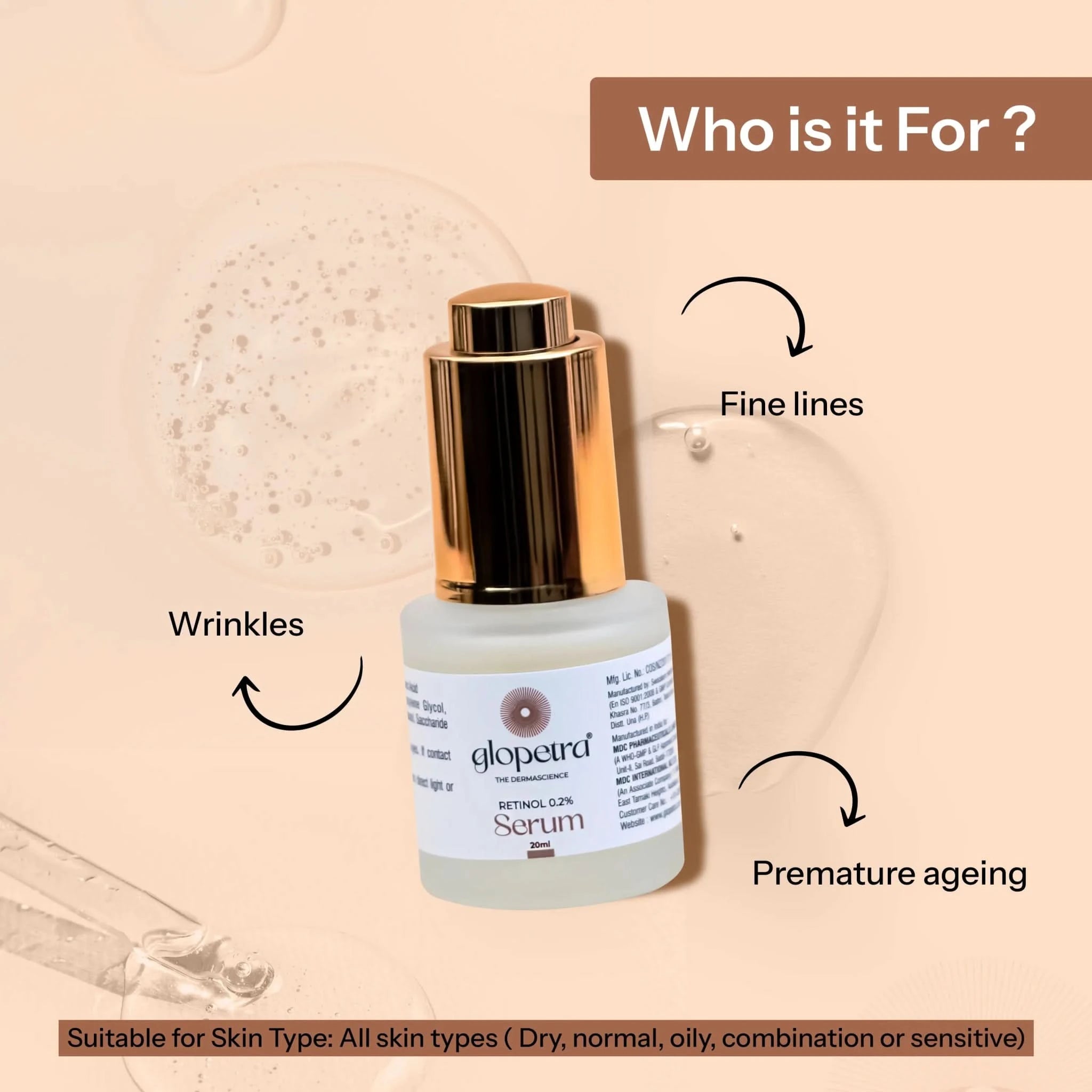 Retinol 0.2% - Anti Ageing Serum for Face - Glopetra