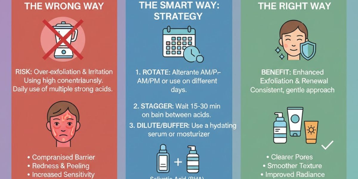 Layering Acids Safely: Using Salicylic Acid with AHAs Without Damaging Your Skin Barrier