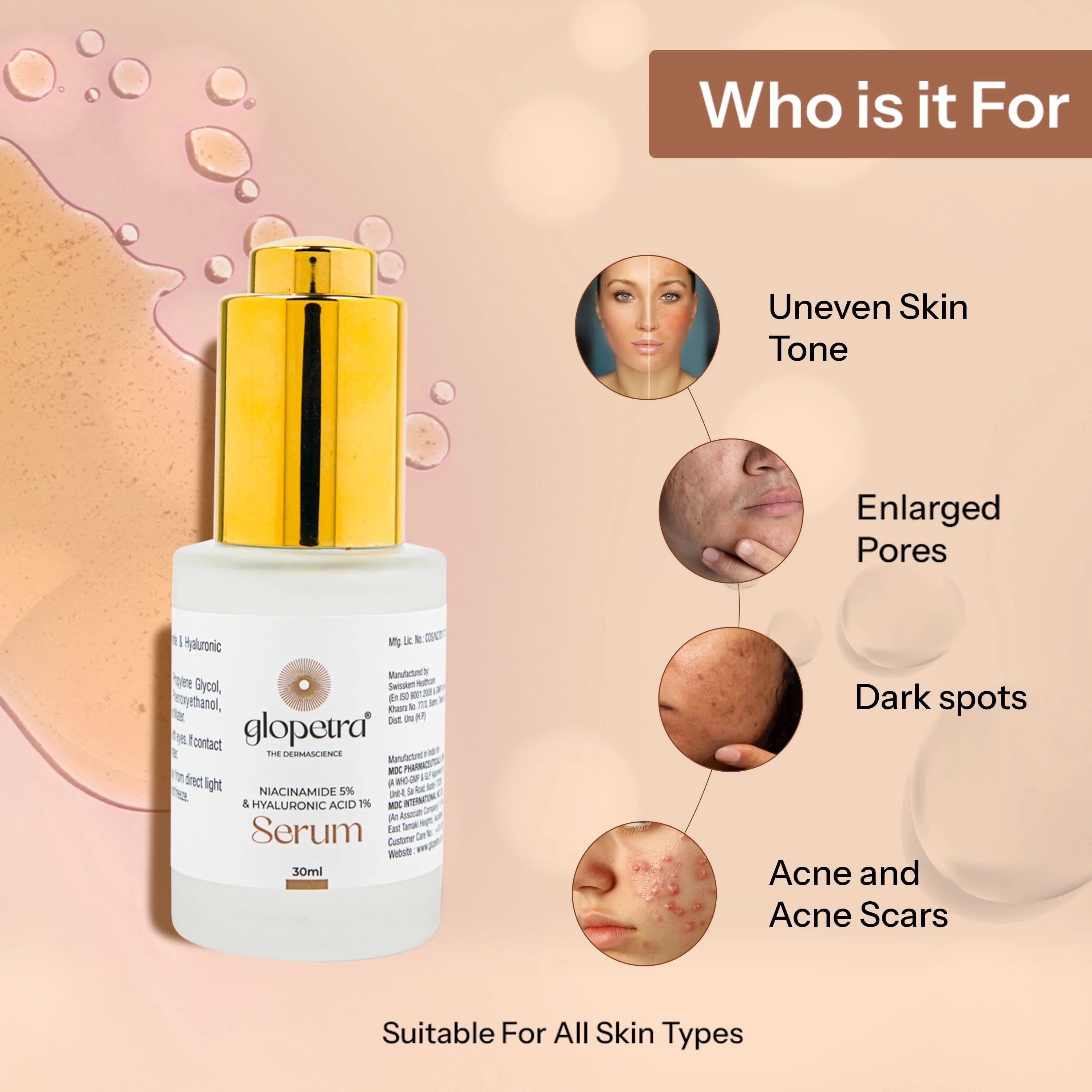 Niacinamide & Hyaluronic Acid Serum For Acne & Dark Spots 20 ml