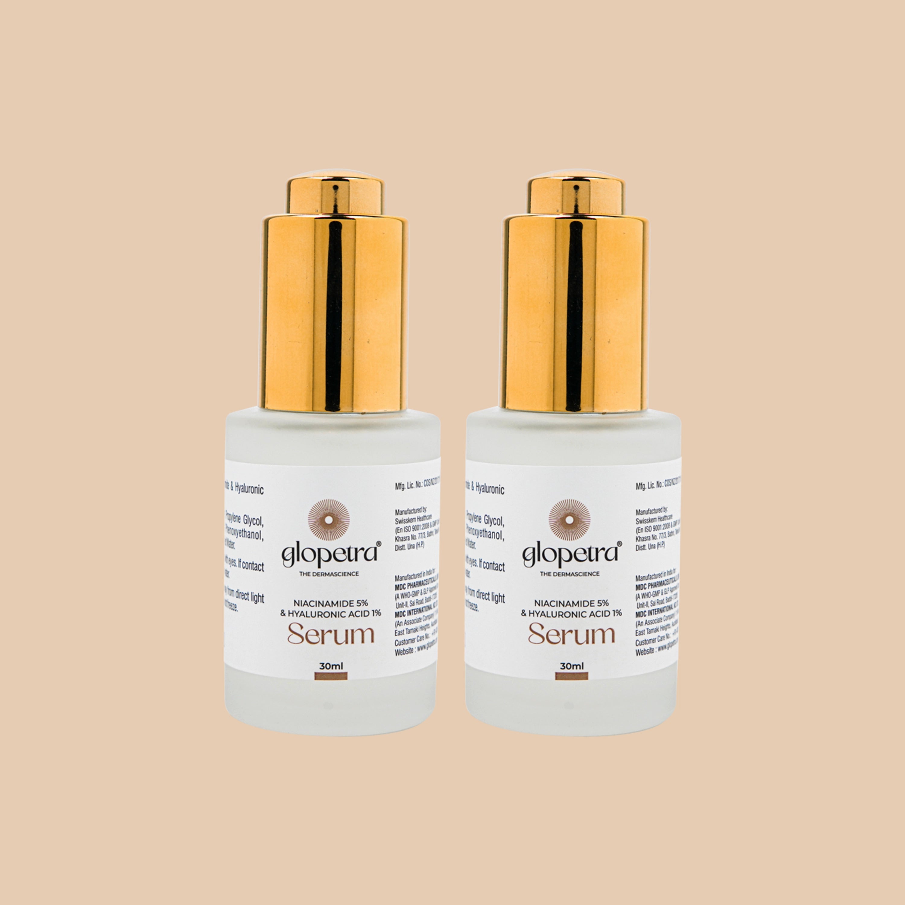 Niacinamide & Hyaluronic Acid Serum For Acne & Dark Spots 30ml Pack of 2