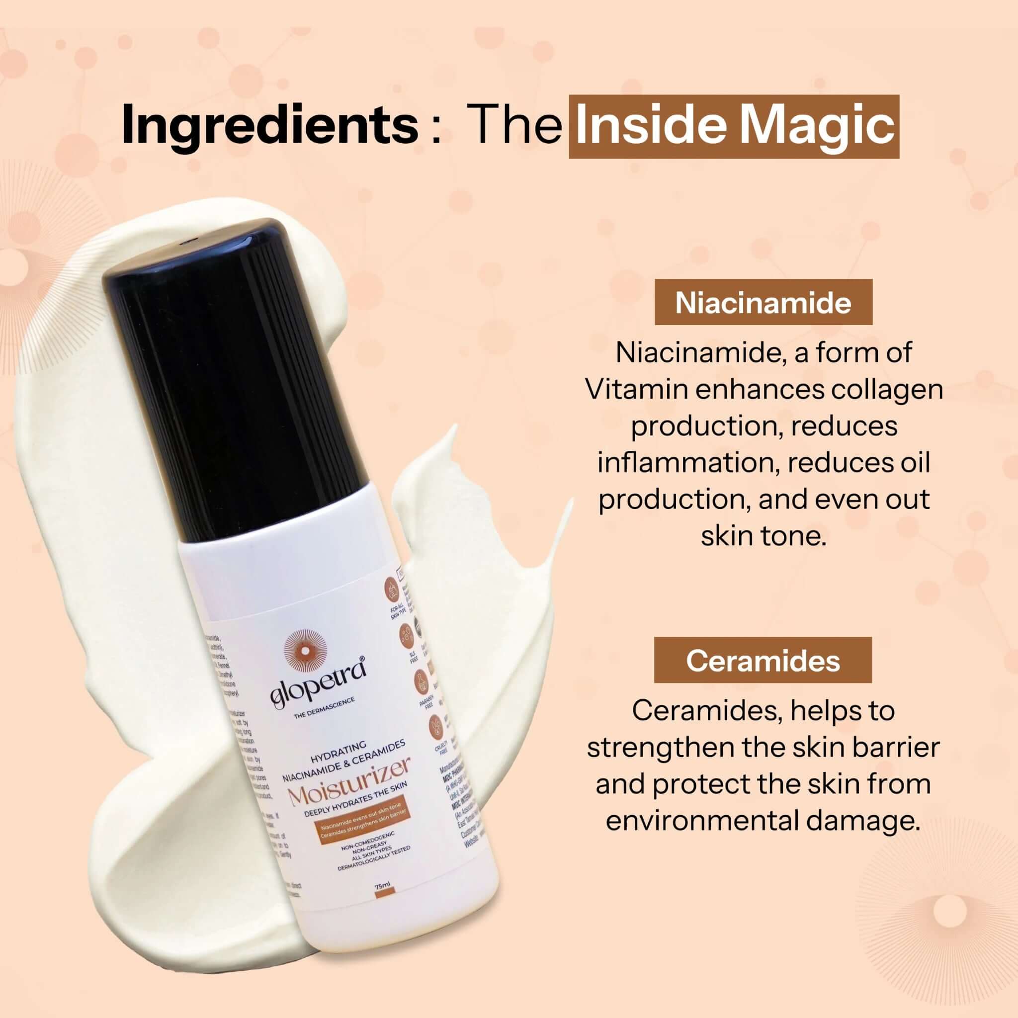 HYDRATING NIACINAMIDE & CERAMIDES Moisturizer DEEPLY HYDRATES THE SKIN - Glopetra