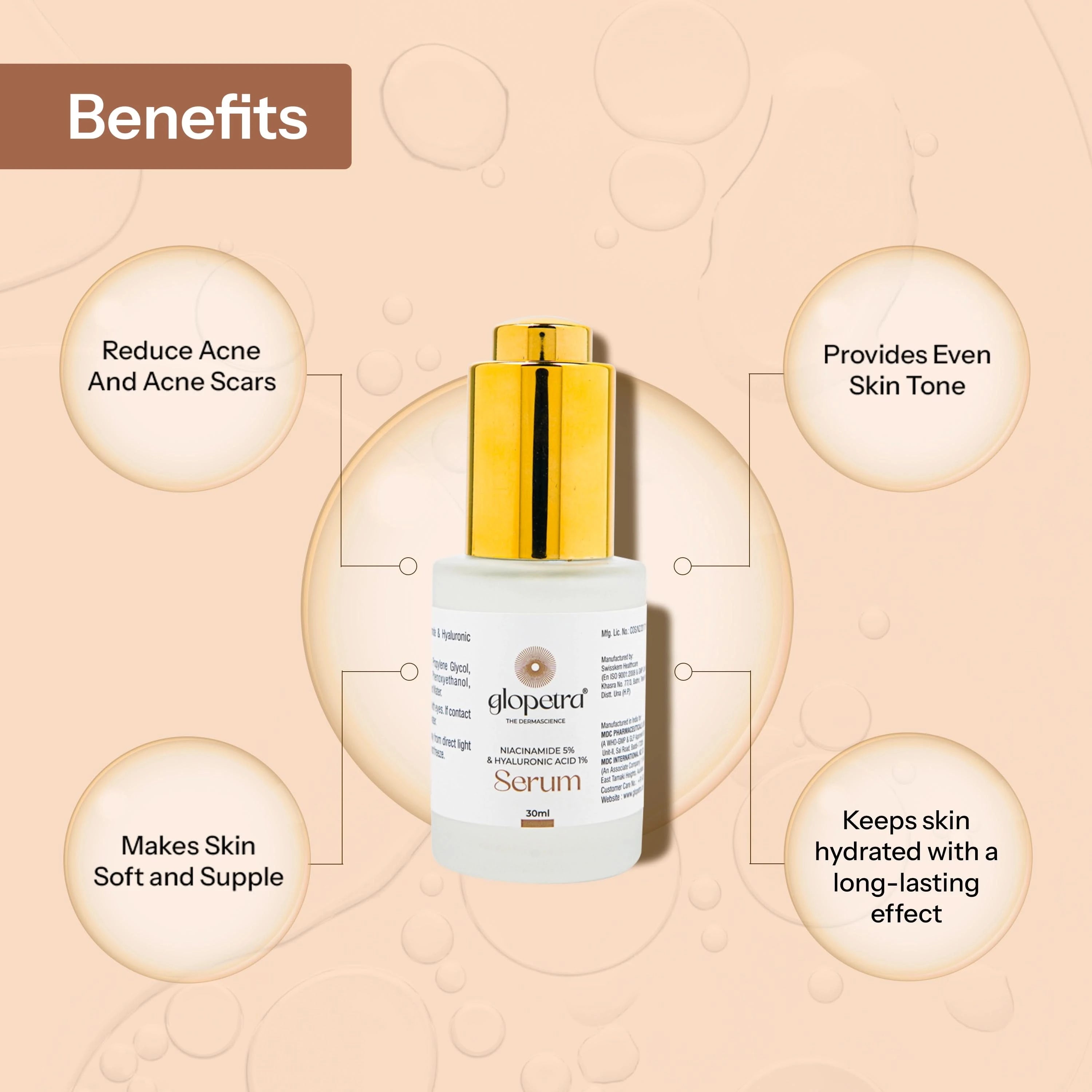 Niacinamide & Hyaluronic Acid Serum For Acne & Dark Spots 20 ml