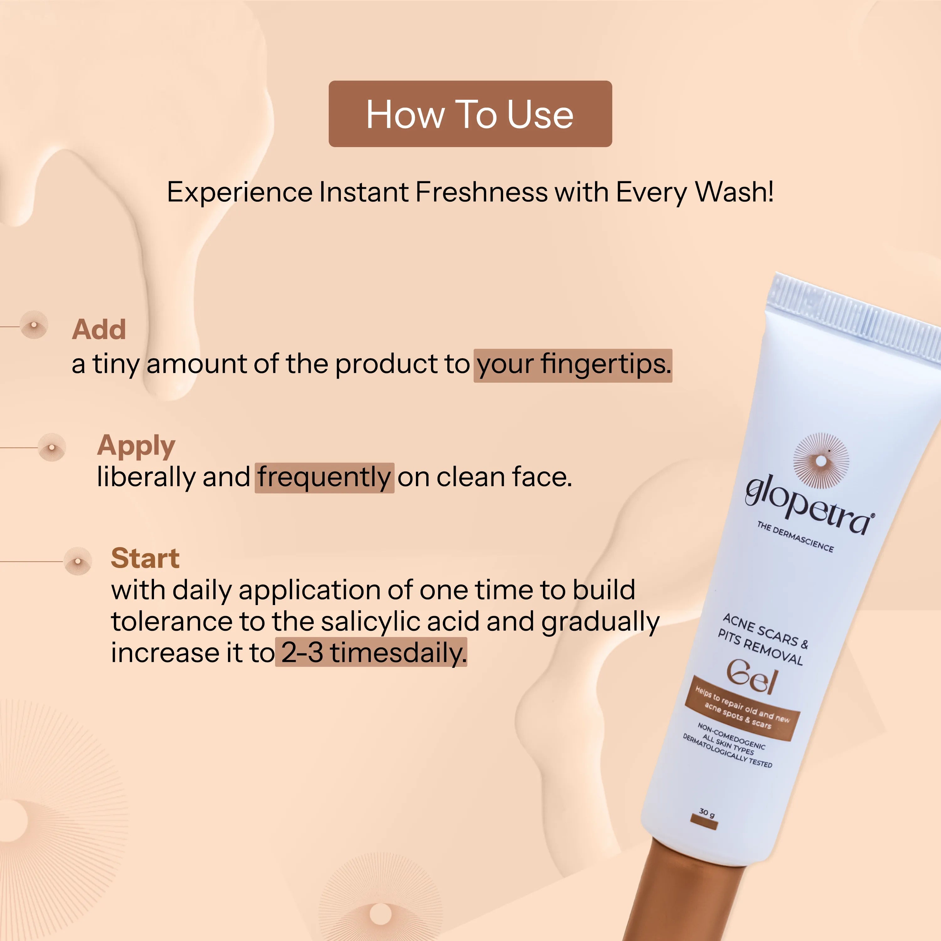 Glopetra Anti-Acne, Wrinkles Free Face Wash with Acne Scars & Pits Removal Gel