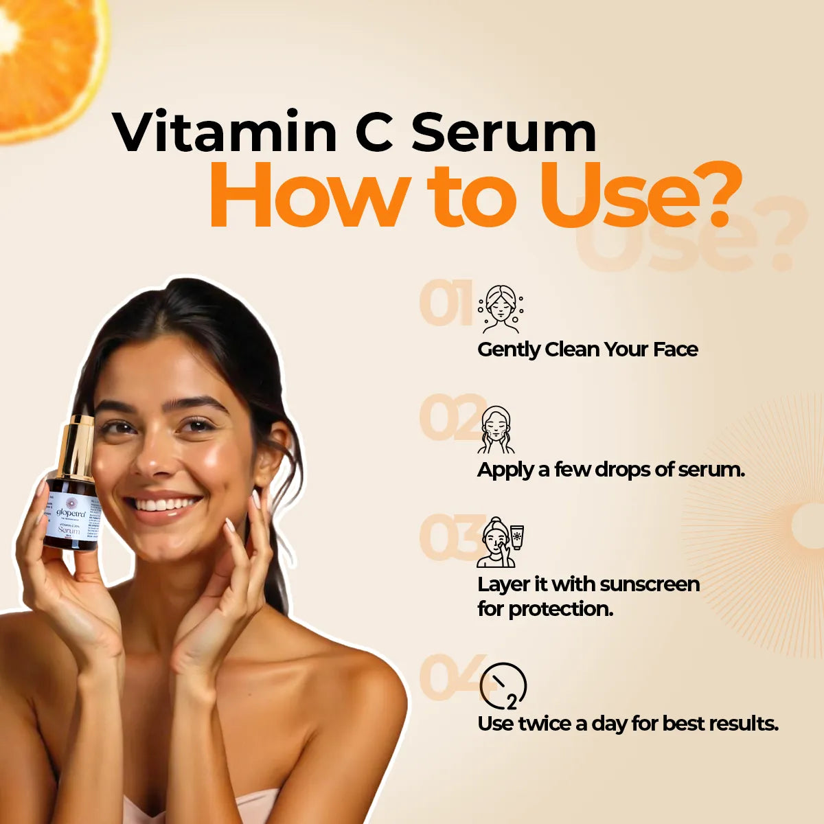 Glopetra Skincare Set with Vitamin C 20% Serum, Niacinamide Moisturiser, Retinol 0.2% Serum, Niacinamide & Hyaluronic Acid Serum, Matte Sunscreen SPF 50