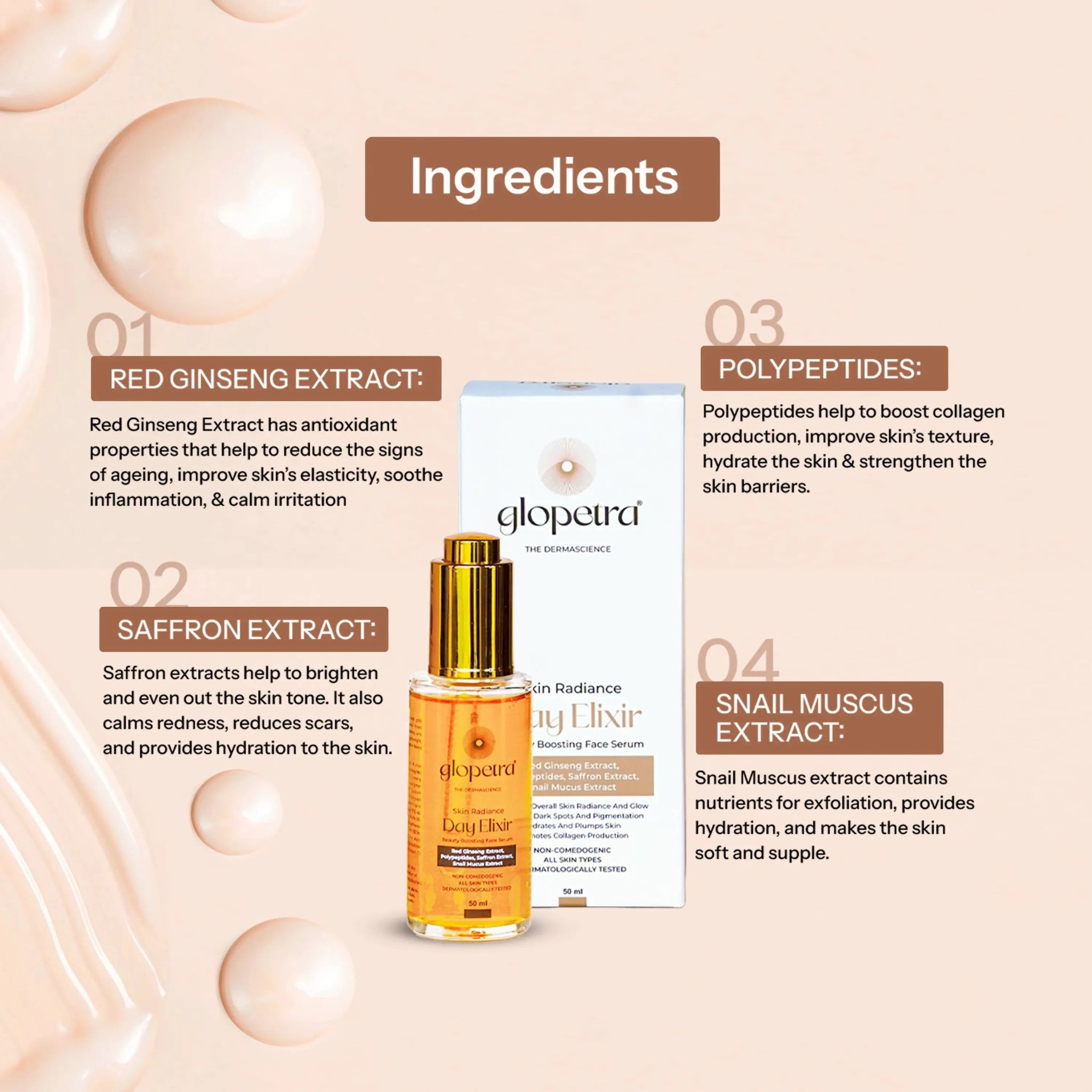 Glopetra Day Elixir Face Serum - Glopetra