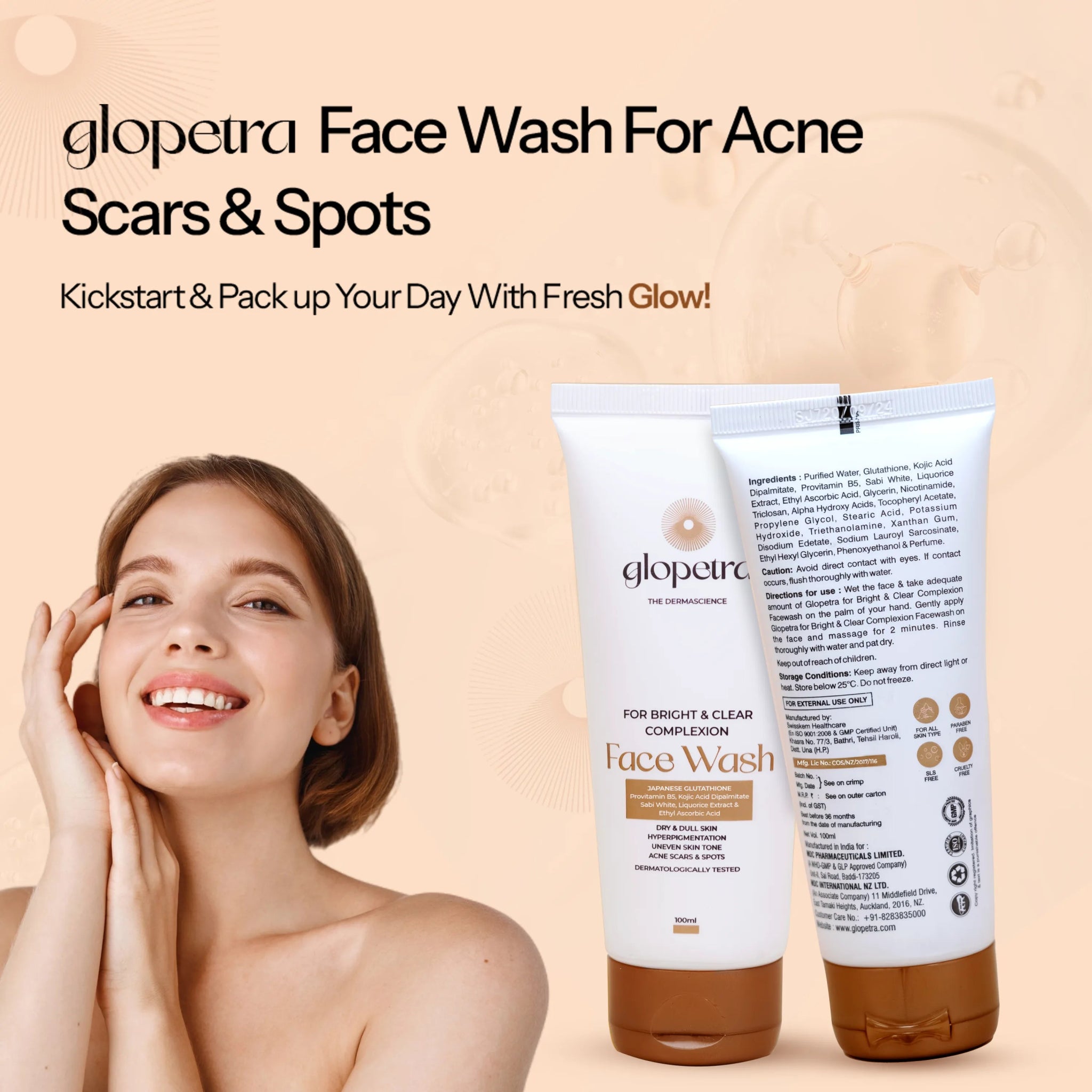 Glopetra Face Wash For Acne Scars & Spots - Glopetra