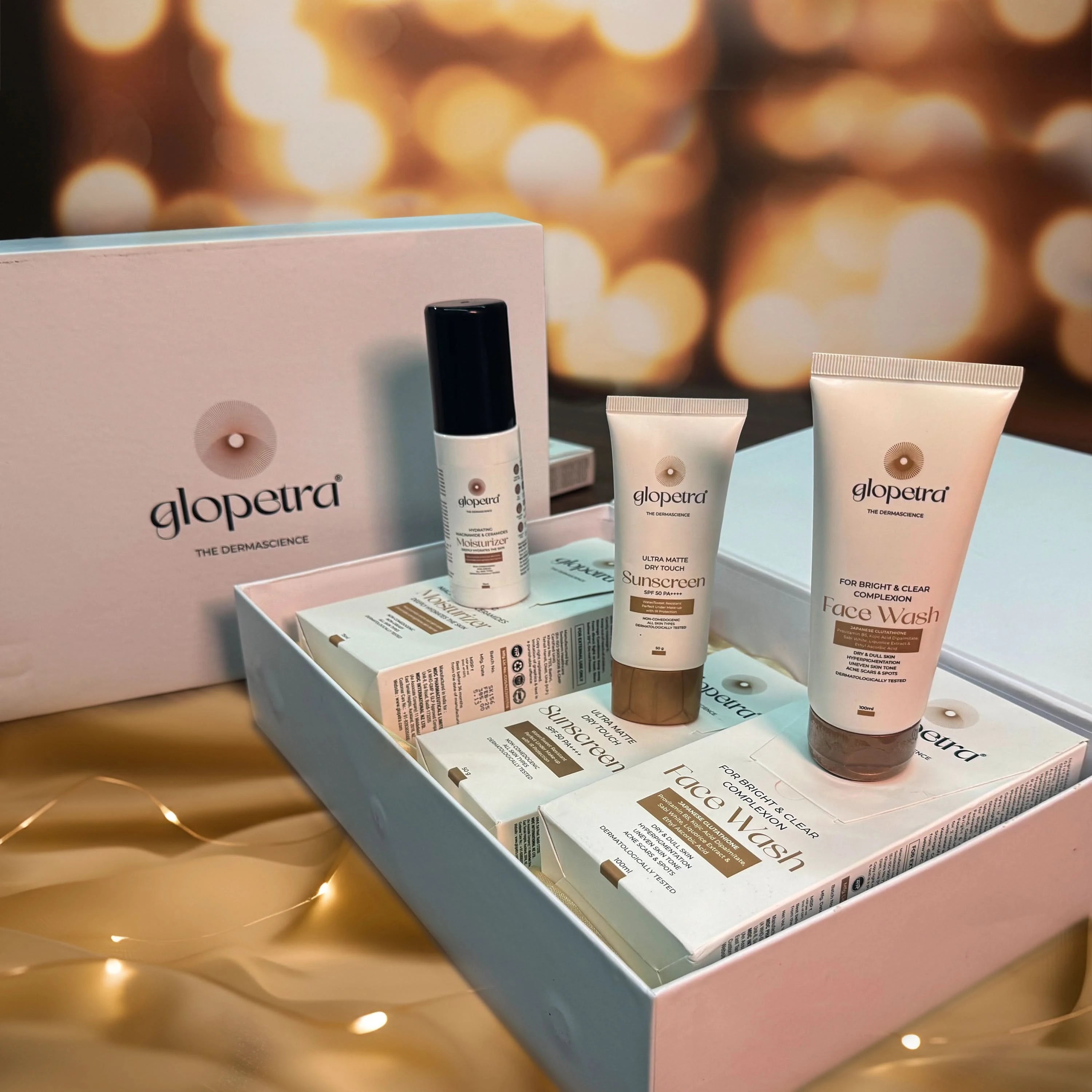 Glopetra Cleanser, Moisturiser and Sunscreen ( CMS Kit ) Gift Pack