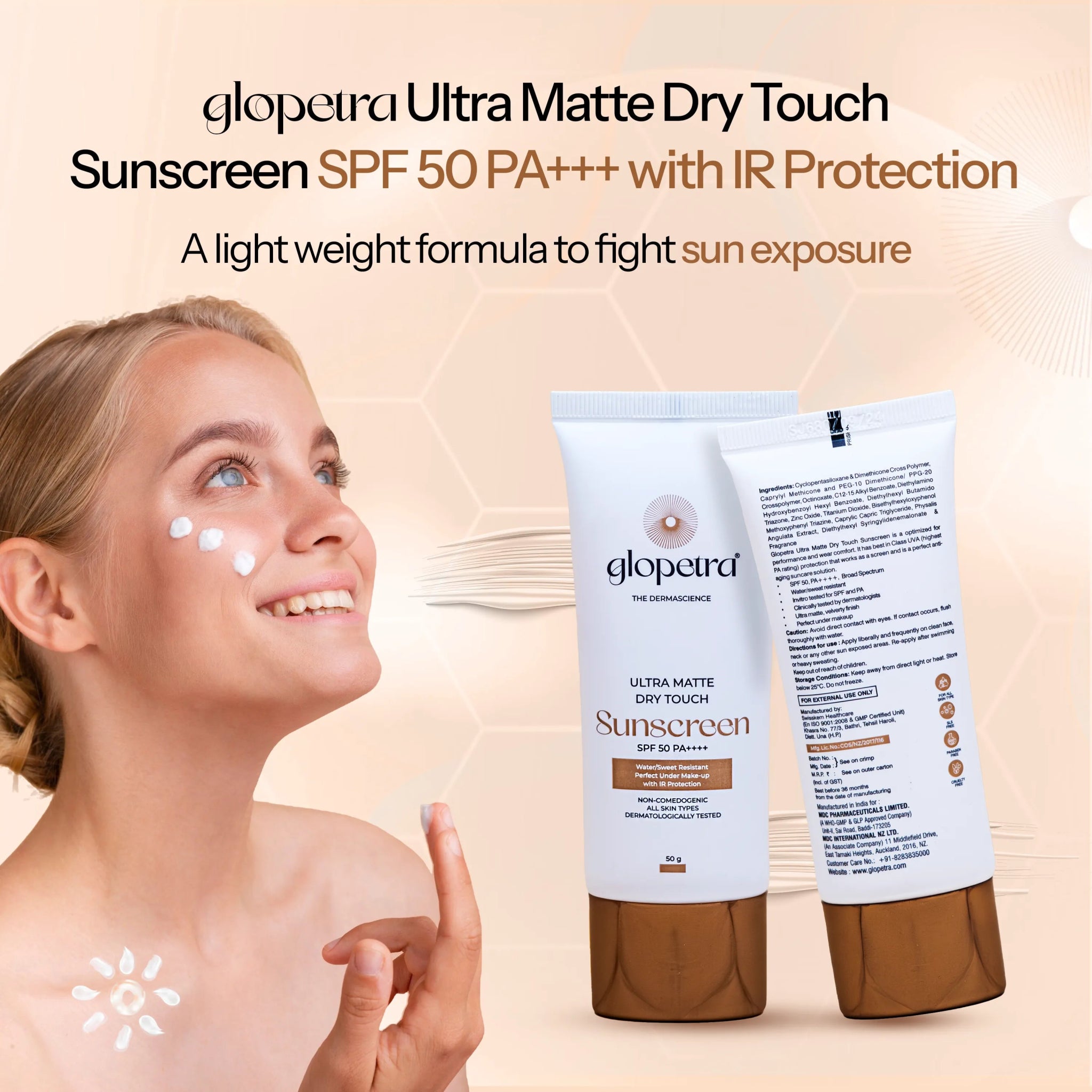 ULTRA MATTE DRY TOUCH Sunscreen SPF 50 PA+++ - Glopetra
