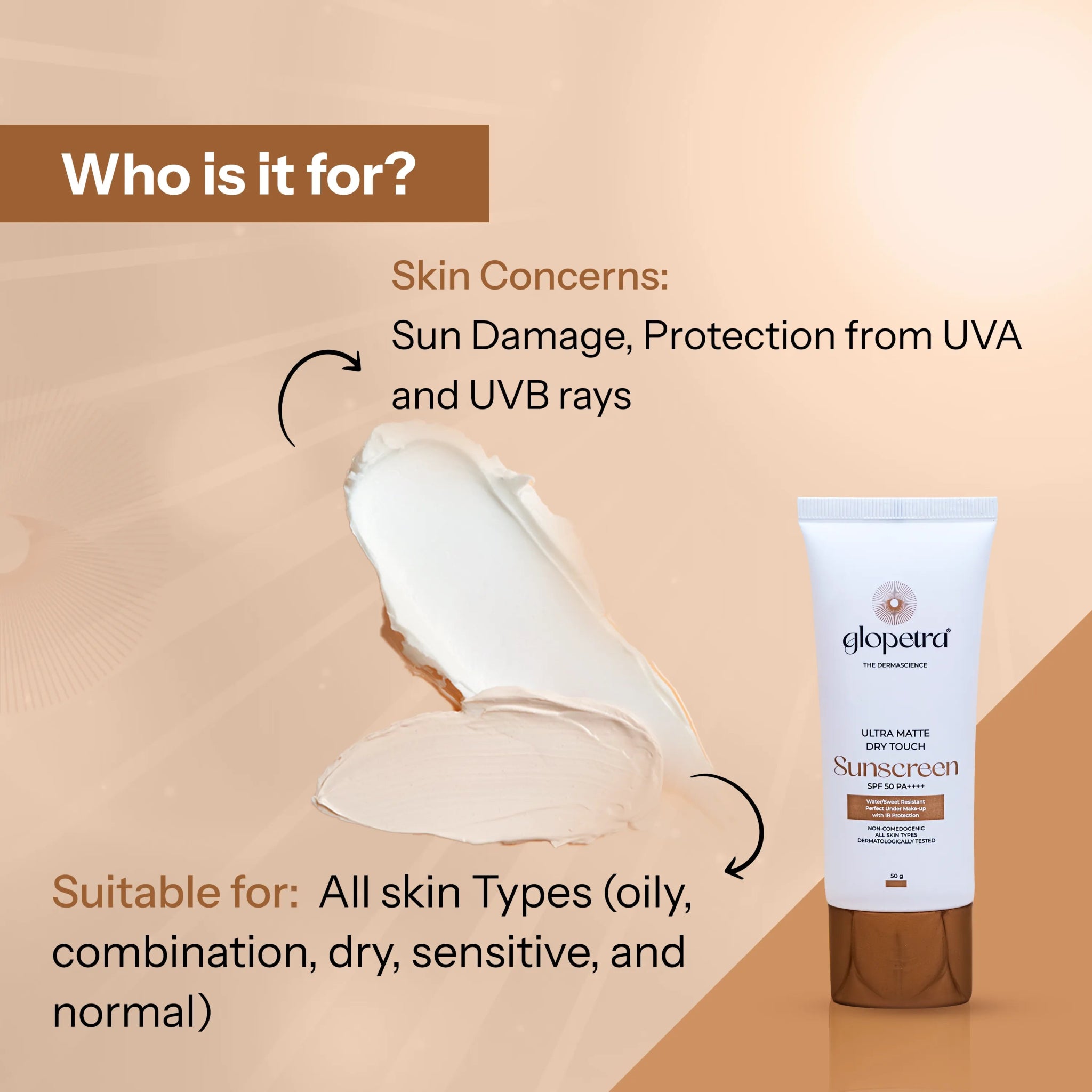 ULTRA MATTE DRY TOUCH Sunscreen SPF 50 PA+++ - Glopetra