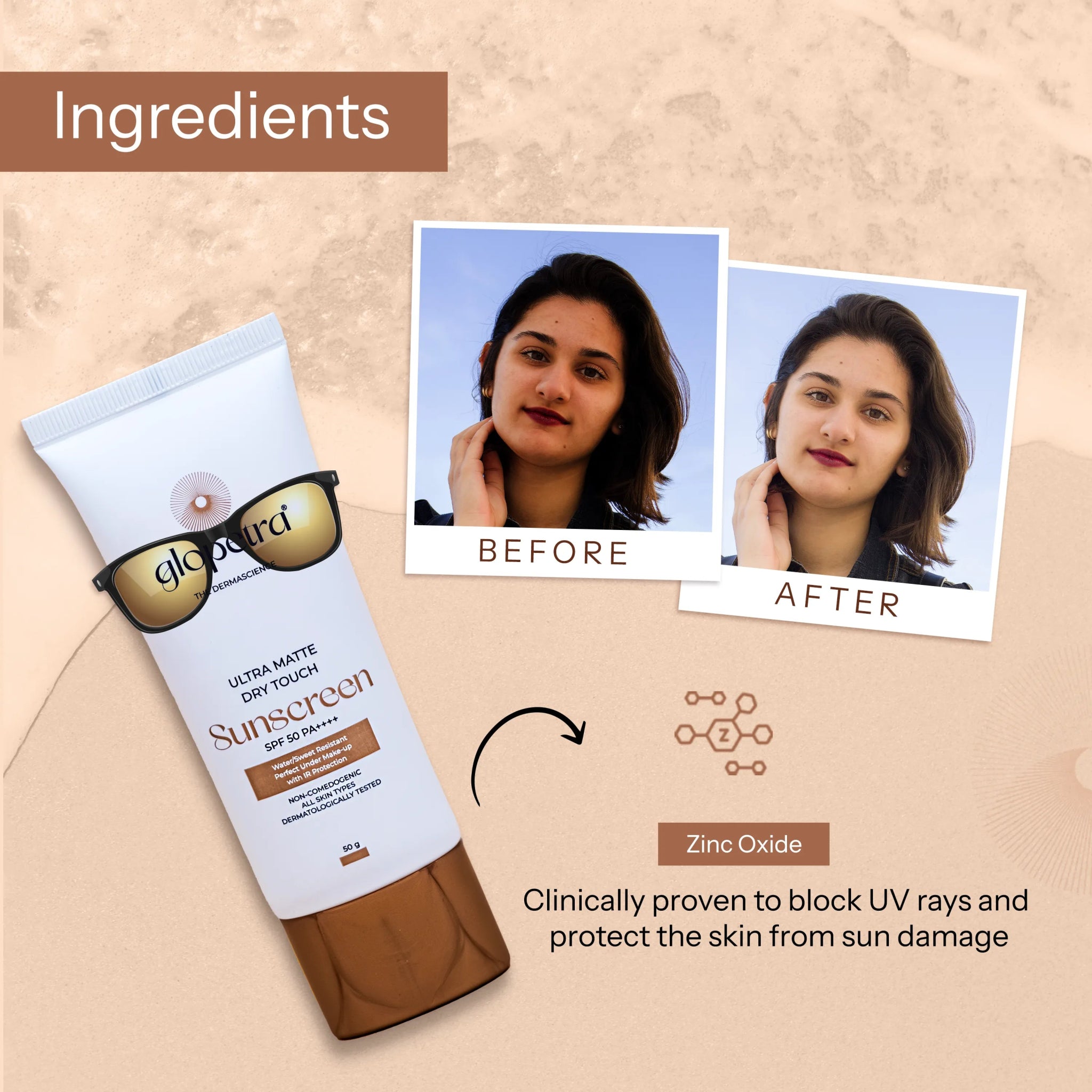 ULTRA MATTE DRY TOUCH Sunscreen SPF 50 PA+++ - Glopetra