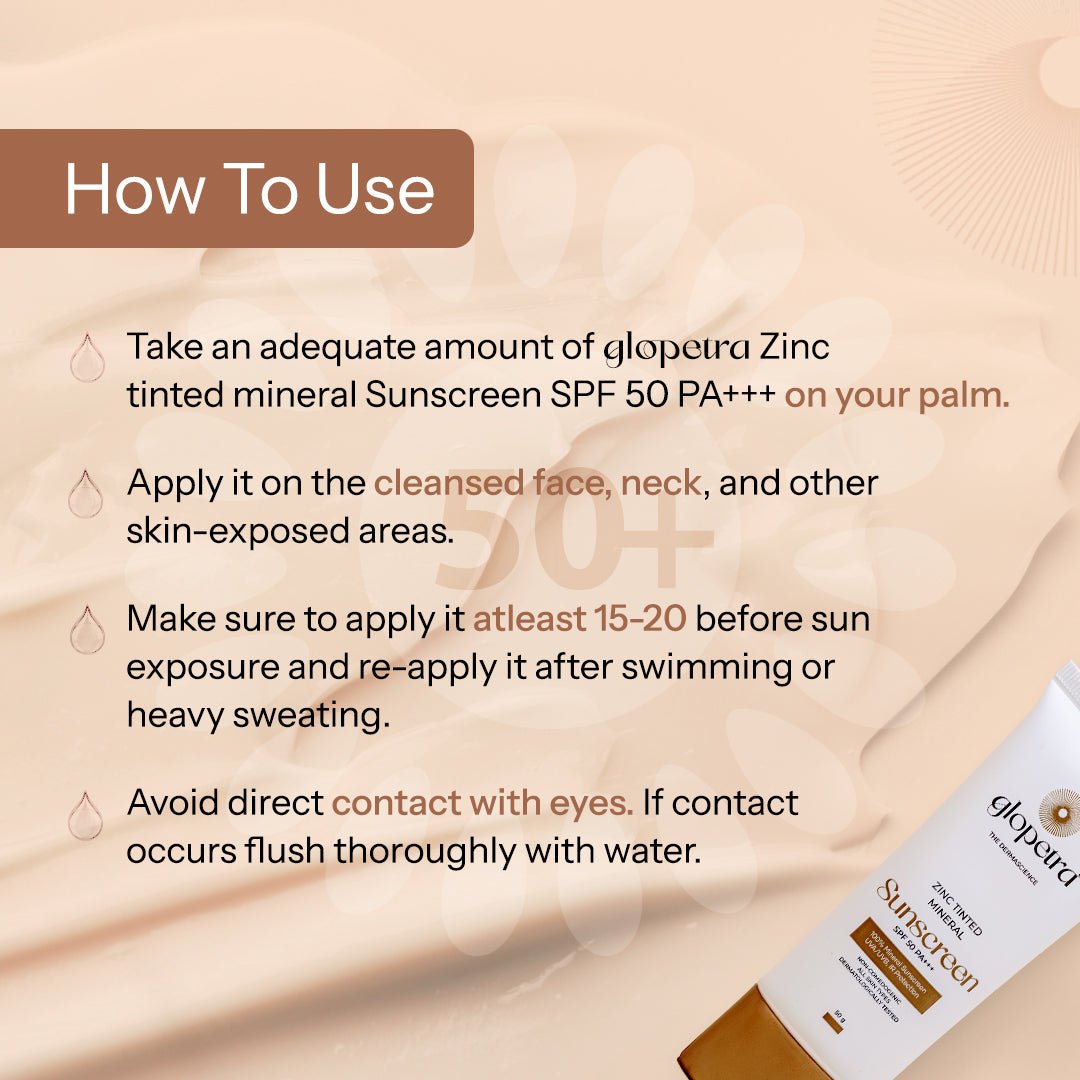 ZINC TINTED MINERAL Sunscreen SPF 50 PA+++ - Glopetra
