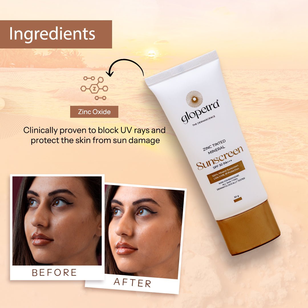 ZINC TINTED MINERAL Sunscreen SPF 50 PA+++ - Glopetra